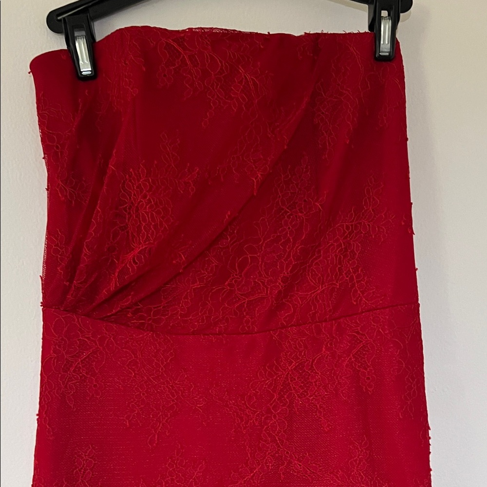Michael Costello X Revolve Ericka Strapless Red Midi Dress - Picture 6 of 9